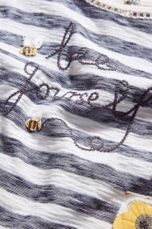 Blue Striped 'Bee Yourself' Tee (3mths-6yrs)